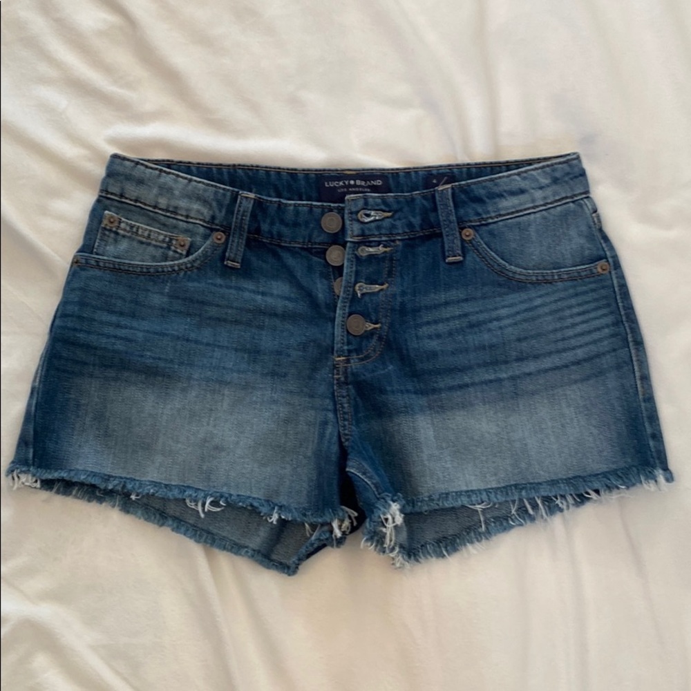Lucky Brand Jeans The Cut Off Button Down Shorts